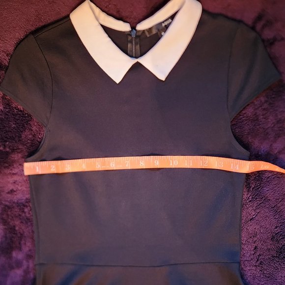 Wednesday Addams Style Dress - Peter Pan Collar Black Dress - Medium - Picture 5 of 5